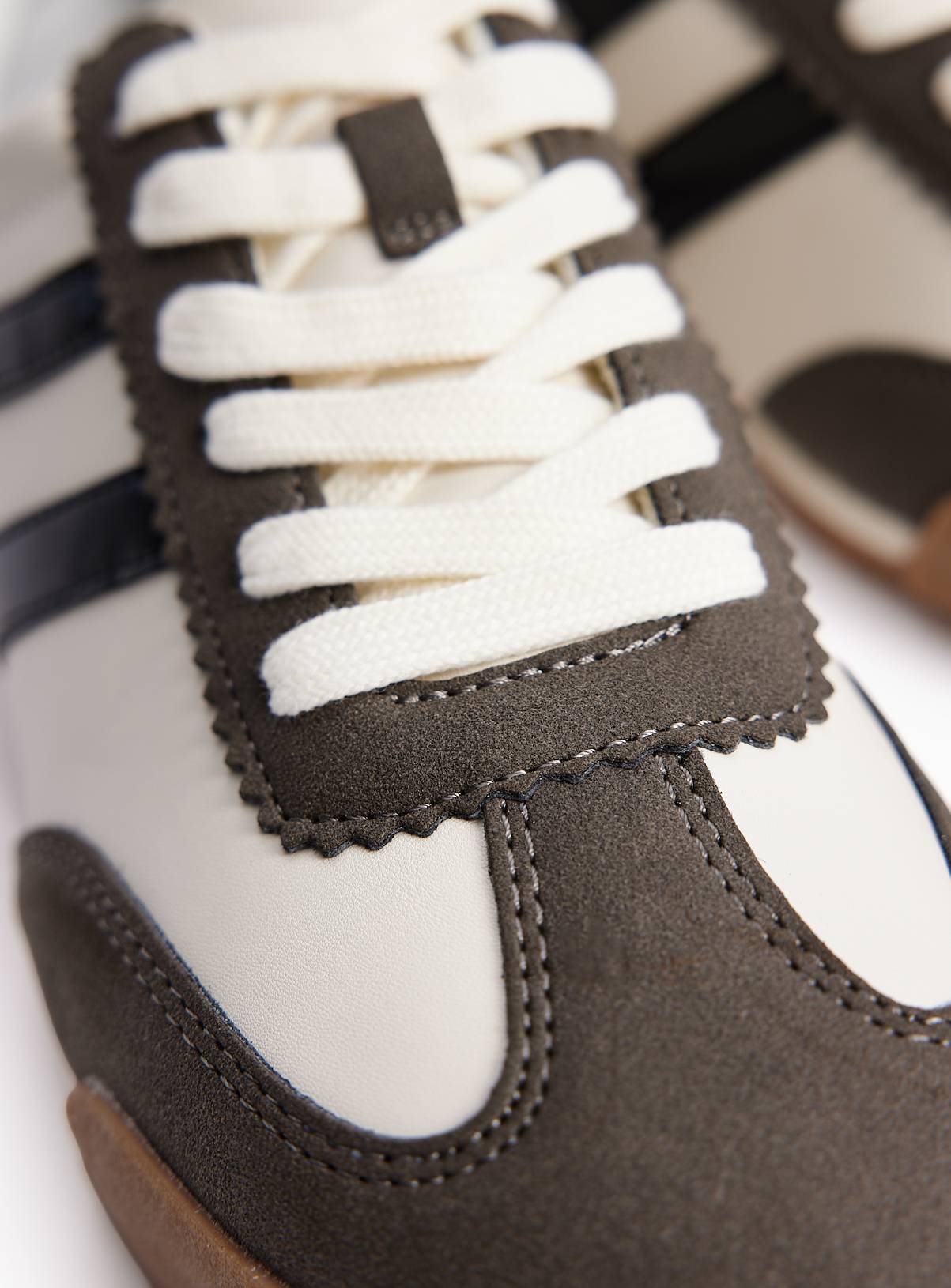 White Faux Leather Retro Trainers 11 - Image 3